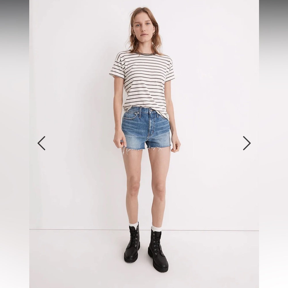 Madewell whisper cotton rib-crewneck tee in Malerva Stripe. L. - Picture 5 of 12